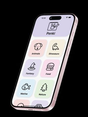 PENKI drawing categories on a phone